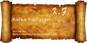 Kafka Füzike névjegykártya